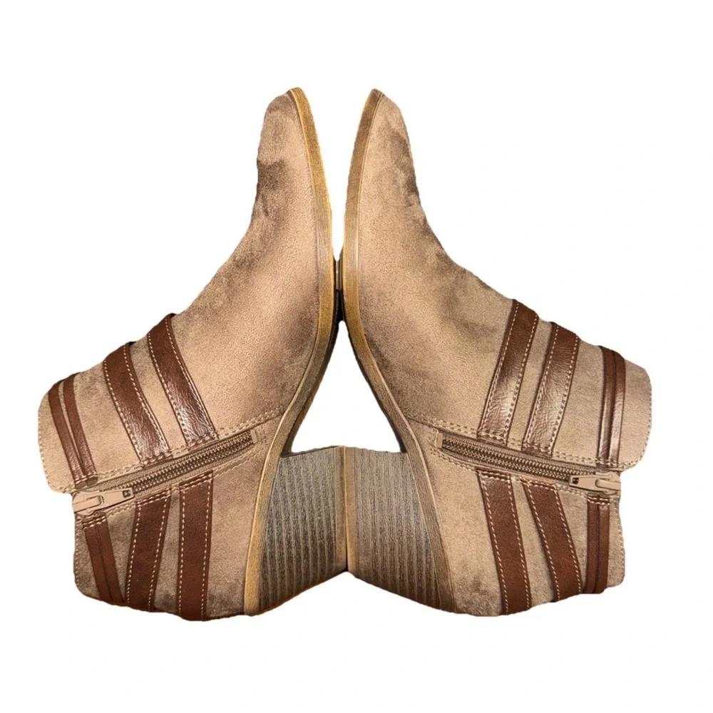 Lifestrides Soft System Booties Flex Zipper Size 8.5M Womens‎ Preppy Office Club